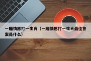 一厢情愿打一生肖（一厢情愿打一生肖最佳答案是什么）